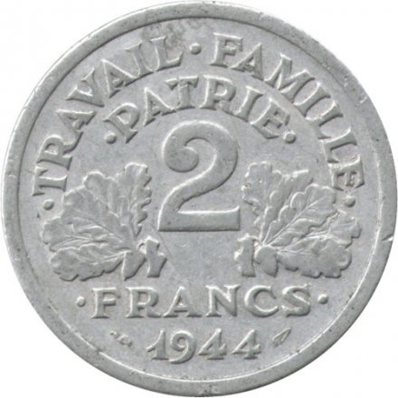 Франция 2 франка 1944 год (B)