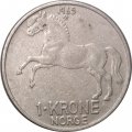 Норвегия 1 крона 1965 год - Улаф V. Лошадь