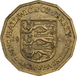 Джерси 1/4 шиллинга 1964 год