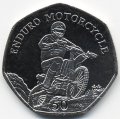 Остров Мэн 50 пенсов 2012 год - Мотоциклист Эндуро Дэвид Найт
