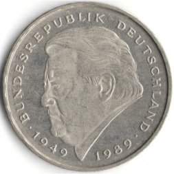 ФРГ 2 марки 1994 год - Франц Йозеф Штраус, 40 лет Федеративной Республике (1949-1989) - A