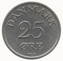 Дания 25 эре 1952 год