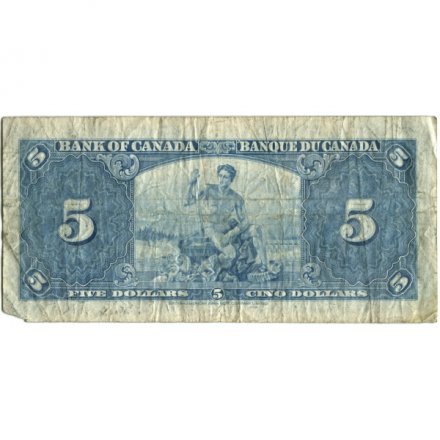 Канада 5 долларов 1937 год - F