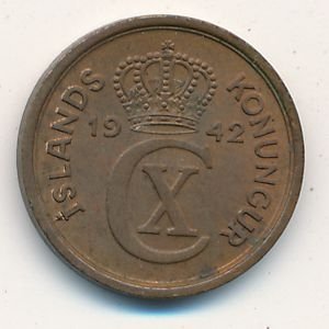 Исландия 1 эйре 1942 год