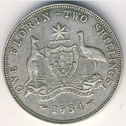 Австралия 1 флорин (2 шиллинга) 1934 год