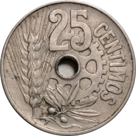 Испания 25 сентимо 1934 год (единственный год чеканки)