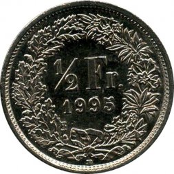 Швейцария 1/2 франка 1995 год