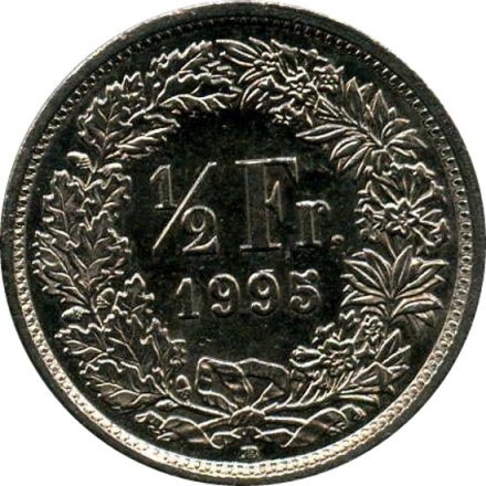 Швейцария 1/2 франка 1995 год