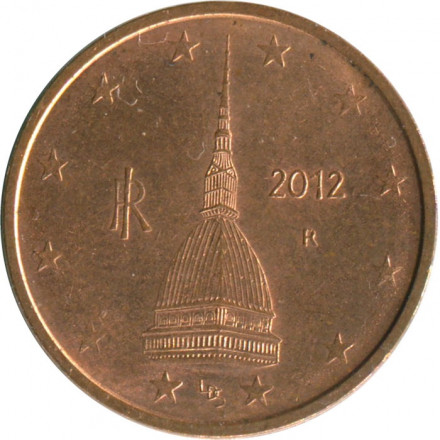 Италия 2 евроцента 2012 год