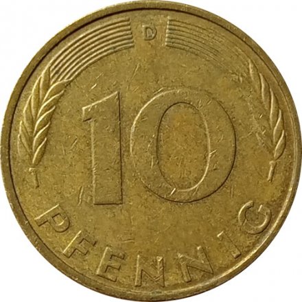 ФРГ 10 пфеннигов 1988 год - D