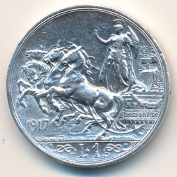 Италия 1 лира 1917 год