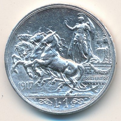 Италия 1 лира 1917 год