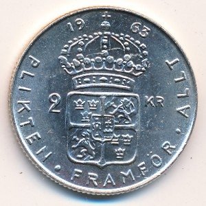 Швеция 2 кроны 1963 год