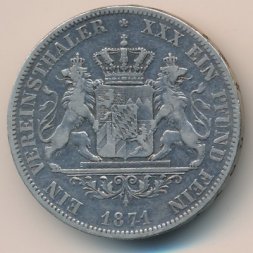 Бавария 1 талер 1871 год