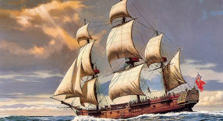 Новая Зеландия 50 центов 1980 год - Парусник «ENDEAVOUR»