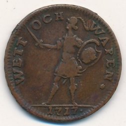 Швеция 1 далер 1717 год