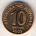 Филиппины 10 сентимо 2002 год