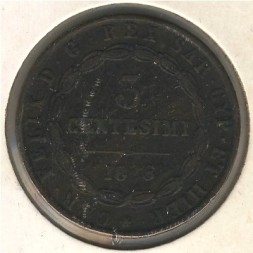 Монета Сардиния 3 чентезимо 1826 год