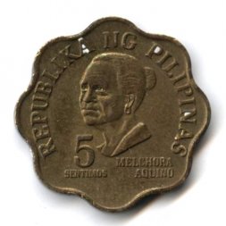 Филиппины 5 сентимо 1975 год