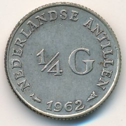 Антильские острова 1/4 гульдена 1962 год