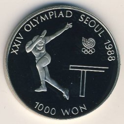 Южная Корея 1000 вон 1988 год