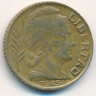Аргентина 5 сентаво 1945 год