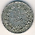 Нидерланды 25 центов 1894 год