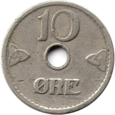 Норвегия 10 эре 1925 год - Король Хокон VII