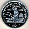 Остров Мэн 15 экю 1994 год - 50-летие ООН. Кузнец