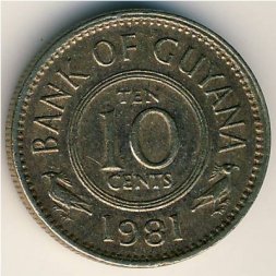 Гайана 10 центов 1981 год