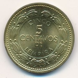 Монета Гондурас 5 сентаво 1999 год