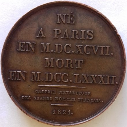 Медаль настольная Франция, Жан-Батист Бургиньон д&#039;Анвиль - картограф, географ, 1821 год