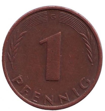 ФРГ 1 пфенниг 1971 год - G