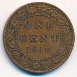 Канада 1 цент 1910 год