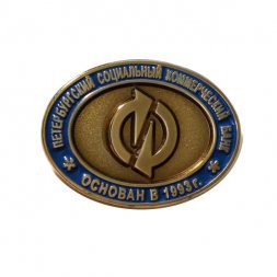 Значок Петербургский социальный коммерческий банк (на цанге)
