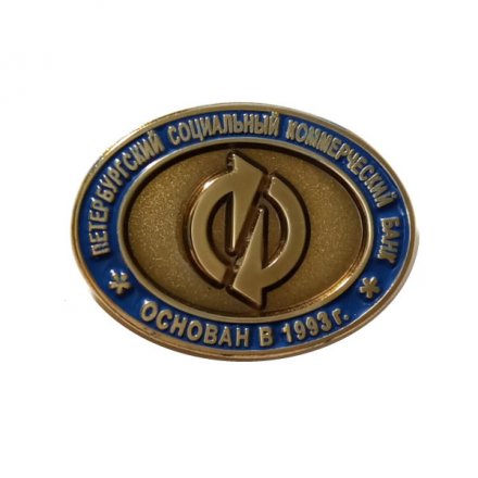 Значок Петербургский социальный коммерческий банк (на цанге)