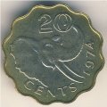 Свазиленд 20 центов 1974 год