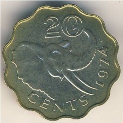 Свазиленд 20 центов 1974 год