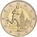 Словакия 2 евро 2024 год - 100 лет Кошицкому марафону