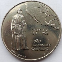 Монета Португалия 200 эскудо 1992 год - Открытие Калифорнии