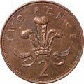 Великобритания 2 пенса 2008 год (старый тип)