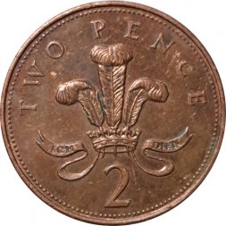 Великобритания 2 пенса 2008 год (старый тип)