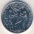 Ватикан 10 лир 1988 год