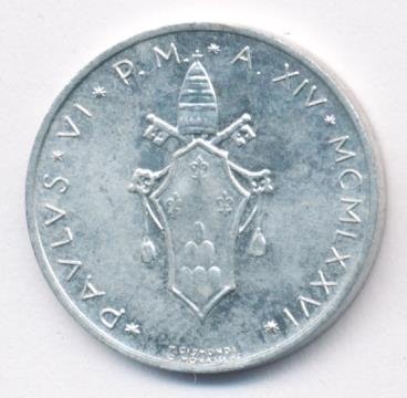 Ватикан 5 лир 1976 год