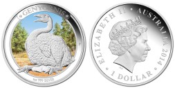 Монета Австралия 1 доллар 2014 год - Мегафауна. Гениорнис