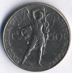 Ватикан 50 чентезимо 1934 год