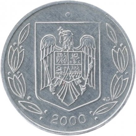 Румыния 500 леев 2000 год - Монетное отношение аверс/реверс (180°)