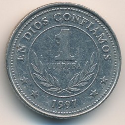 Монета Никарагуа 1 кордоба 1997 год