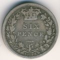 Великобритания 6 пенсов 1883 год