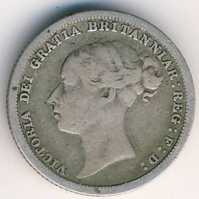 Великобритания 6 пенсов 1883 год